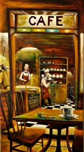 Café (oil) 41x76cm